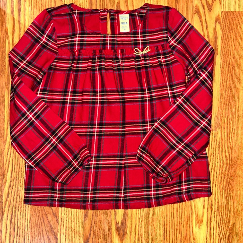 Carter's Red Plaid Kids Blouse